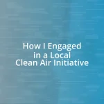 How I Engaged in a Local Clean Air Initiative