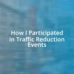 How I Participated in Traffic Reduction Events