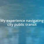 My experience navigating city public transit