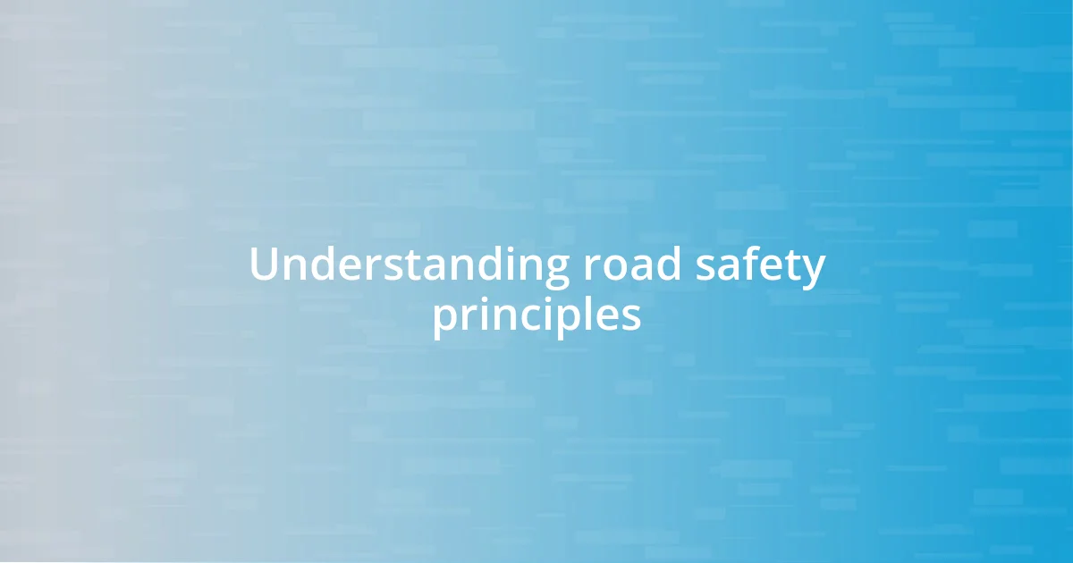 Understanding road safety principles